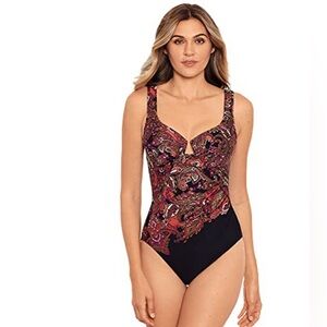 Miraclesuit  Kashmir Enchant Tummy Control Underwire One Piece Swimsuit size 16